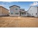 Two-story house with gray siding, stone accents, and a covered porch at 3452 N Gold Bug Ct, Aurora, CO 80019