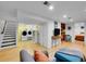 Finished basement features a living area, laundry, and bedroom at 6765 S Adams Way, Centennial, CO 80122