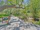 Footbridge over a creek with lush foliage on either side at 6765 S Adams Way, Centennial, CO 80122