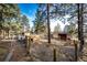 Spacious backyard with various animal enclosures at 1042 Buttercup Rd, Elizabeth, CO 80107