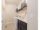 Laundry room with washer, dryer and storage at 1481 Harebell St, Berthoud, CO 80513