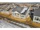 Aerial view of house with backyard, patio, and partial view of surrounding homes at 3813 Freestone Pt, Castle Rock, CO 80108