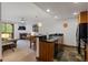 Modern kitchen with granite countertops and wood cabinets at 34 Highfield Trl # 203, Breckenridge, CO 80424