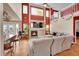 Two-story Gathering room with a fireplace and plenty of natural light at 106 Cherry St, Castle Rock, CO 80104