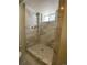 Walk-in shower with marble tile and pebble floor at 1453 Chester St, Aurora, CO 80010