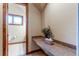 Small bathroom with granite vanity and tiled floor at 5764 Amber Ridge Dr, Castle Pines, CO 80108