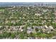 Wide aerial view of the building and surrounding Denver neighborhood at 1313 Steele St # 801, Denver, CO 80206