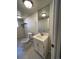 Clean bathroom with vanity, toilet and tile floor at 2721 S Salida Way, Aurora, CO 80013