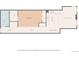 Floor plan showcasing a bedroom, bathroom, kitchen, and living room at 1555 California St # 316, Denver, CO 80202