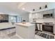 Open concept kitchen with white cabinets and a peninsula counter at 1649 S Ivory Cir # D, Aurora, CO 80017