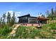 Modern home exterior, stone accents, and mountain views at 133 Adams Way, Breckenridge, CO 80424