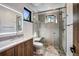 Clean bathroom with walk-in shower and modern vanity at 72 Dyer Trl, Breckenridge, CO 80424