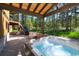 Hot tub on patio with mountain views in the background at 72 Dyer Trl, Breckenridge, CO 80424
