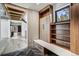 Bright mudroom with built-in storage and view to entryway at 72 Dyer Trl, Breckenridge, CO 80424