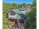 Aerial view of charming home with mountain backdrop at 1843 Spruce St, Boulder, CO 80302