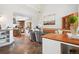 Bright dining area with built-in bench seating and kitchen views at 1843 Spruce St, Boulder, CO 80302