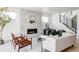 Modern living room with fireplace and stylish seating at 3362 W 32Nd Ave, Denver, CO 80211