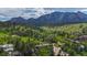 Aerial view of a neighborhood nestled in the mountains at 1420 Sierra Dr, Boulder, CO 80302