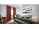 Bright bedroom with a comfortable bed, stylish decor, and large window at 12983 W Ida Ave # 201, Littleton, CO 80127