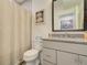 Modern bathroom with shower, toilet, and vanity at 4224 E Dickenson Pl, Denver, CO 80222