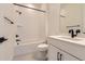Clean bathroom featuring a bathtub, shower, and white vanity at 11442 Autumn Moon St, Littleton, CO 80125