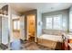 Relax in this spa-like bathroom, featuring a soaking tub and separate shower at 7005 S Fultondale Cir, Aurora, CO 80016