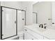 Stylish bathroom featuring a glass shower enclosure and modern fixtures at 5059 Hickory Oaks St, Castle Rock, CO 80104