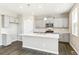 Modern kitchen with gray cabinets, island, and stainless steel appliances at 18374 Prince Hill Cir, Parker, CO 80134