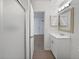Bathroom with vanity, mirror and shower at 5550 W 80Th Pl # 20, Arvada, CO 80003