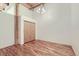 Large bedroom with hardwood floors and double door closet at 2955 Inca St # 2N, Denver, CO 80202