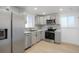 Modern kitchen with stainless steel appliances and light gray cabinets at 7956 Joan Dr, Denver, CO 80221