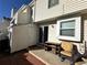 Private patio with storage shed and seating area at 17136 E Tennessee Dr, Aurora, CO 80017