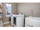 Convenient laundry room with washer, dryer, and utility sink at 5033 Silver Feather Way, Broomfield, CO 80023