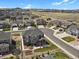 Aerial view showcasing the home's backyard and neighborhood setting at 2614 Hillcroft Ln, Castle Rock, CO 80104