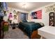 Basement bedroom with eclectic decor at 22381 E Oberlin Dr, Aurora, CO 80018