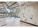 Bike storage area with a Denver map mural and ample bike racks at 3575 Chestnut Pl # 704, Denver, CO 80216
