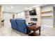 Finished basement with a cozy sitting area, fireplace, and wet bar at 29775 E 162Nd Ave, Brighton, CO 80603