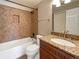Bathroom with granite countertop, tiled shower, and tub at 7451 Spy Glass Ct, Boulder, CO 80301