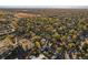 Expansive aerial showcasing the neighborhood and surrounding area at 1340 Xanthia St, Denver, CO 80220