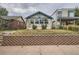 Front view of a charming bungalow with a brick wall at 3637 Lowell Blvd, Denver, CO 80211