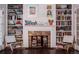 Charming living room with built-in bookcases, a fireplace, and comfortable chairs at 836 E 17Th Ave # 2E, Denver, CO 80218