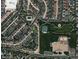 Aerial view showing home's location near park and school at 1318 S Quintero Way, Aurora, CO 80017