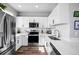Modern kitchen with white cabinets and stainless steel appliances at 1025 S Gilbert St # C, Castle Rock, CO 80104