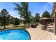 Inviting above ground pool perfect for summer fun at 36725 Forest Trl, Elizabeth, CO 80107