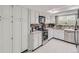 Modern kitchen with white cabinets, stainless steel appliances, and tile backsplash at 7640 S Monaco Cir, Centennial, CO 80112