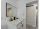 Modern bathroom with a white vanity and quartz countertop at 2230 Jamaica St, Aurora, CO 80010