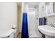 Clean bathroom with shower and sink at 5109 S Malta Way, Centennial, CO 80015