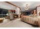 Opulent main bedroom with fireplace and city views at 2001 Lincoln St # 3223, Denver, CO 80202