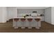 Modern kitchen with island and stainless steel appliances at 2001 Lincoln St # 3223, Denver, CO 80202