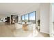 Elegant dining area with city views from large windows at 2001 Lincoln St # 3223, Denver, CO 80202